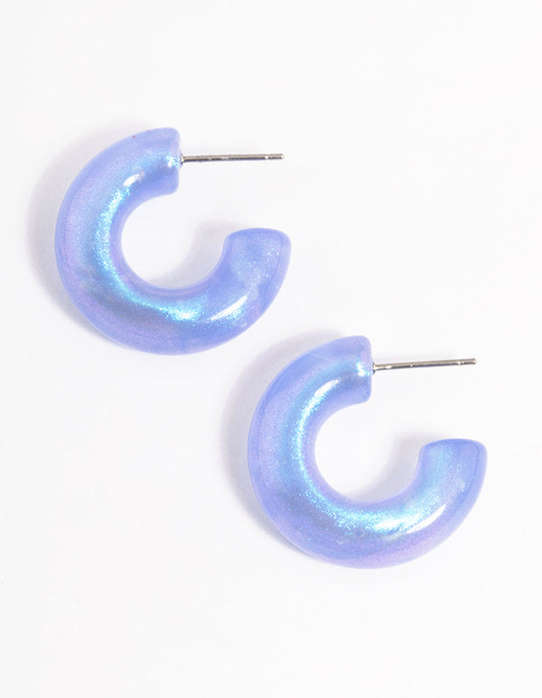 Acrylic Chubby Shiny Hoop Earrings