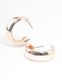 Rose Gold Medium Chubby Hoop Earrings - link has visual effect only