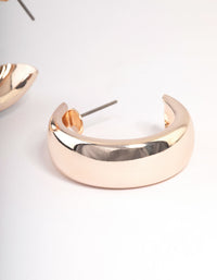 Rose Gold Medium Chubby Hoop Earrings - link has visual effect only