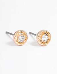 Gold Simple Stone Stud Earrings - link has visual effect only