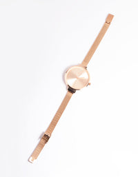 Rose Gold Mesh Watch - link has visual effect only