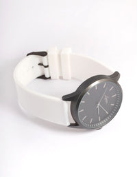 White Large Basic Silicone Watch - link has visual effect only