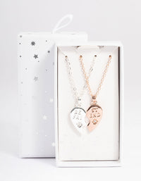 Mixed Metal BFF Diamante Heart Necklace Pack - link has visual effect only