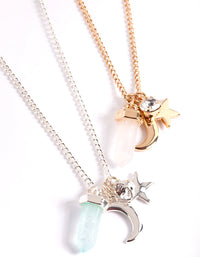 Mixed Metal Charm Shard Necklace Pack - link has visual effect only