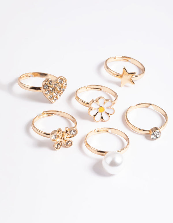 2020 New Free Ship Wholesale Mixed Assorted Flower Gold Crystal Adjustable  Rings Baby Kids Girls Party Gift Jewelry With Heart Display Box From  Zhou1129, $0.51 | DHgate.Com