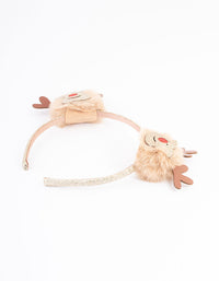 Kids Fabric Reindeer Pom Pom Headband - link has visual effect only