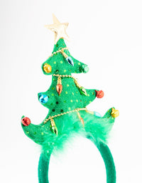 Kids Fabric Christmas Tree Headband - link has visual effect only
