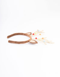 Kids Fabric Glitter Pom-Pom Antler Headband - link has visual effect only