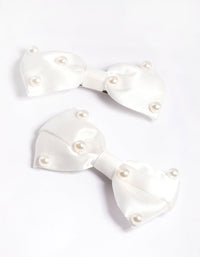 Kids Pearl Bow Clip Pack - link has visual effect only