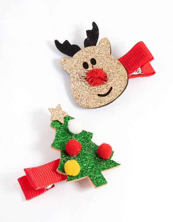Kids Fabric Reindeer Tree Clips Pack