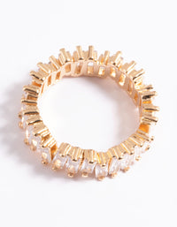 Gold Jagged Stone Band Ring - link has visual effect only