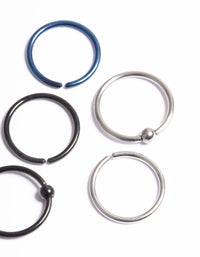Titanium Metalic Nose Rings 6-Pack - link has visual effect only