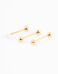Gold Plated Opal Ball Tongue Piercing Pack - link has visual effect only