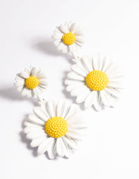 Gold Double Daisy Earrings - link has visual effect only