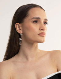 Silver Butterfly Hoop Earrings - link has visual effect only