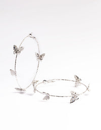 Silver Butterfly Hoop Earrings - link has visual effect only