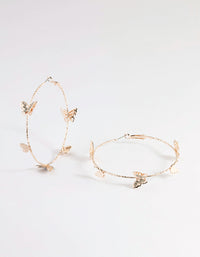 Rose Gold 70cm Butterfly Hoop Earrings - link has visual effect only