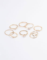 Gold Fine Faux Pearl Ring Pack - link has visual effect only