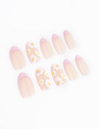 Pink Flower Press On Nails - link has visual effect only