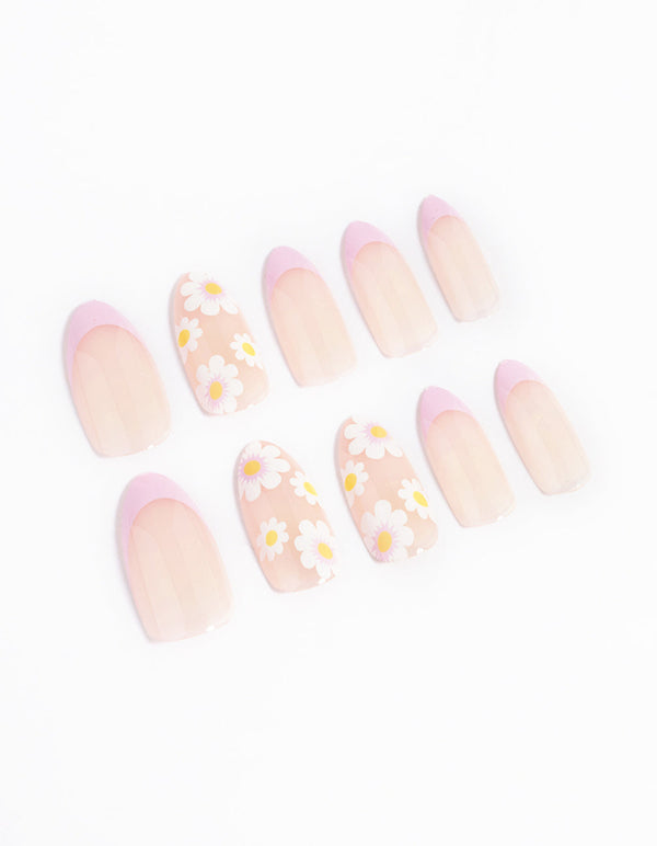 Pink Flower Press On Nails