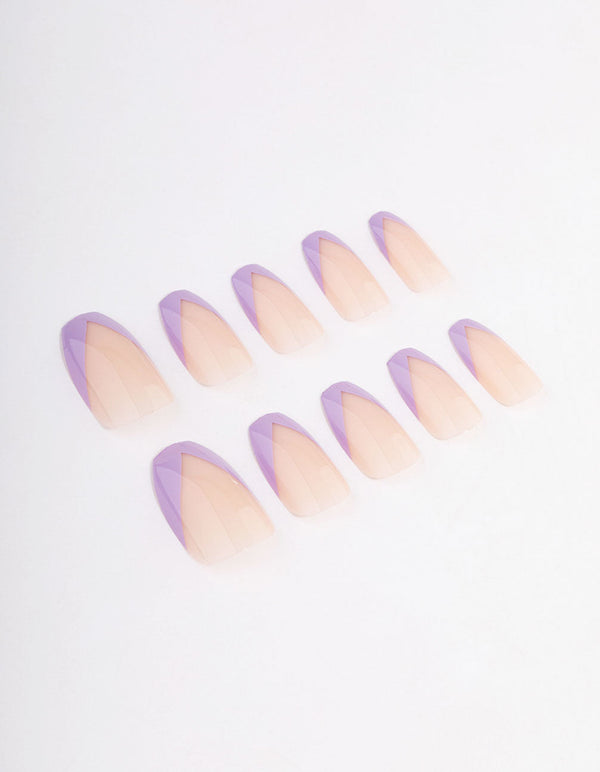 Purple Pointed Tip Press On Nails