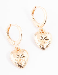 Gold Celestial Heart Huggie Earrings - link has visual effect only