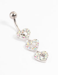 Surgical Steel Double Heart Belly Ring - link has visual effect only
