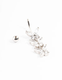 Surgical Steel Cubic Zirconia 3 Butterfly Belly Bar - link has visual effect only