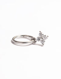Surgical Steel Cubic Zirconia Flower Clicker Ring - link has visual effect only