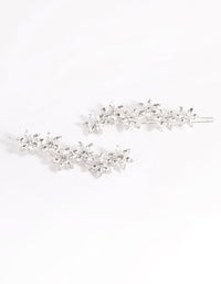 Silver Diamante Flower Clip Pack - link has visual effect only