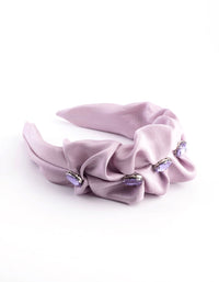 Fabric Scrunch Detail Diamante Headband - link has visual effect only