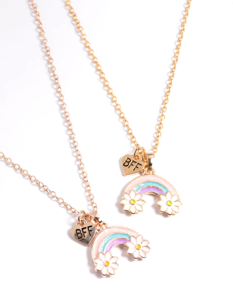Kids Rainbow Daisy BFF Necklace Pack