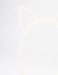 Kids Plastic Cat Ear Pearl Headband - link has visual effect only
