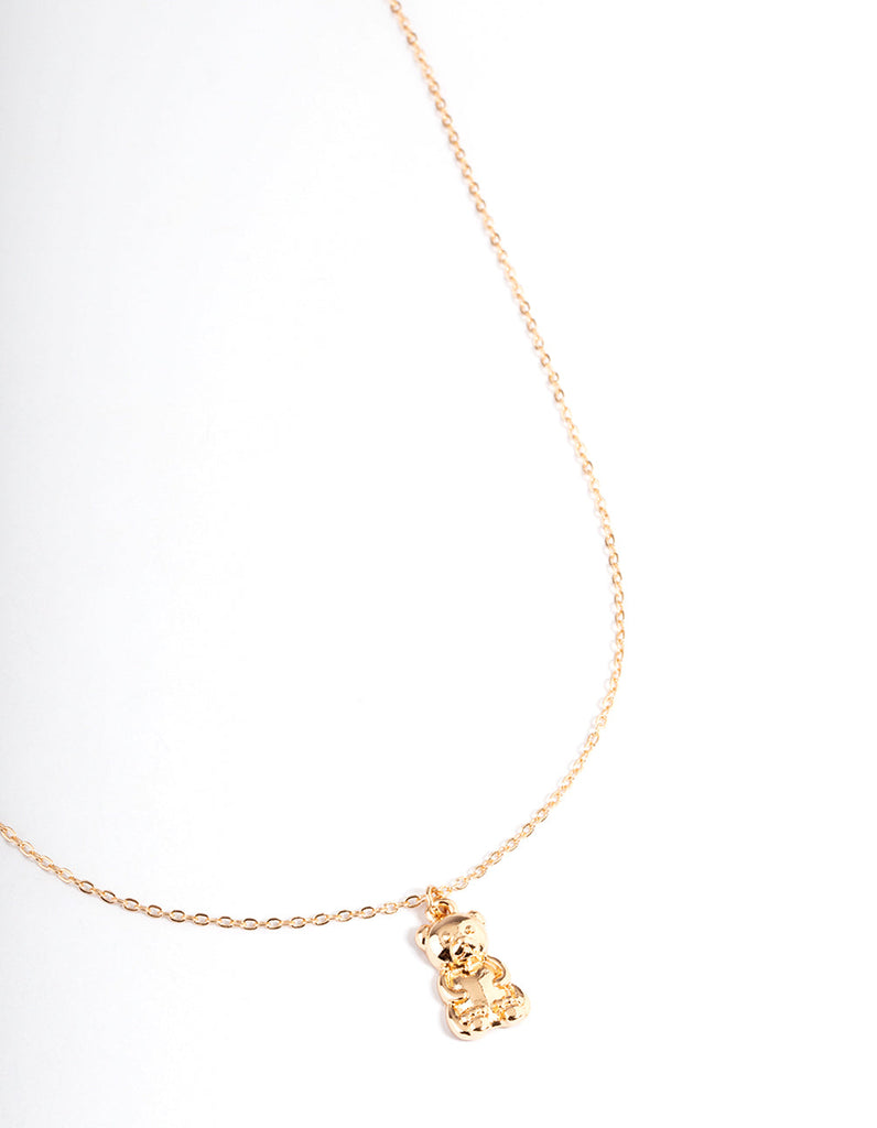 Gold Metal Candy Bear Necklace