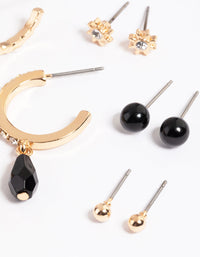 Gold Diamante & Stone Stud & Hoop Earrings - link has visual effect only