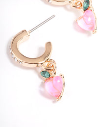 Gold Peach Diamante Hoop Earrings - link has visual effect only