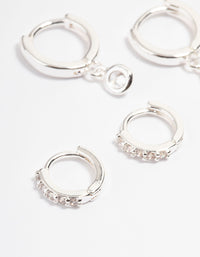Silver Clear Stud & Huggies Pack - link has visual effect only