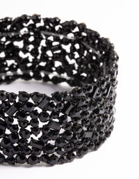Black Embellished Stone Stretch Bracelet - link has visual effect only
