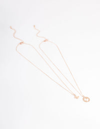 Rose Gold Butterfly Cut Out Necklace Pack - link has visual effect only