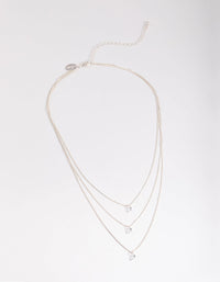 Silver Classic Diamante Layered Necklace - link has visual effect only