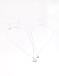 Silver Open Heart Necklace Pack - link has visual effect only