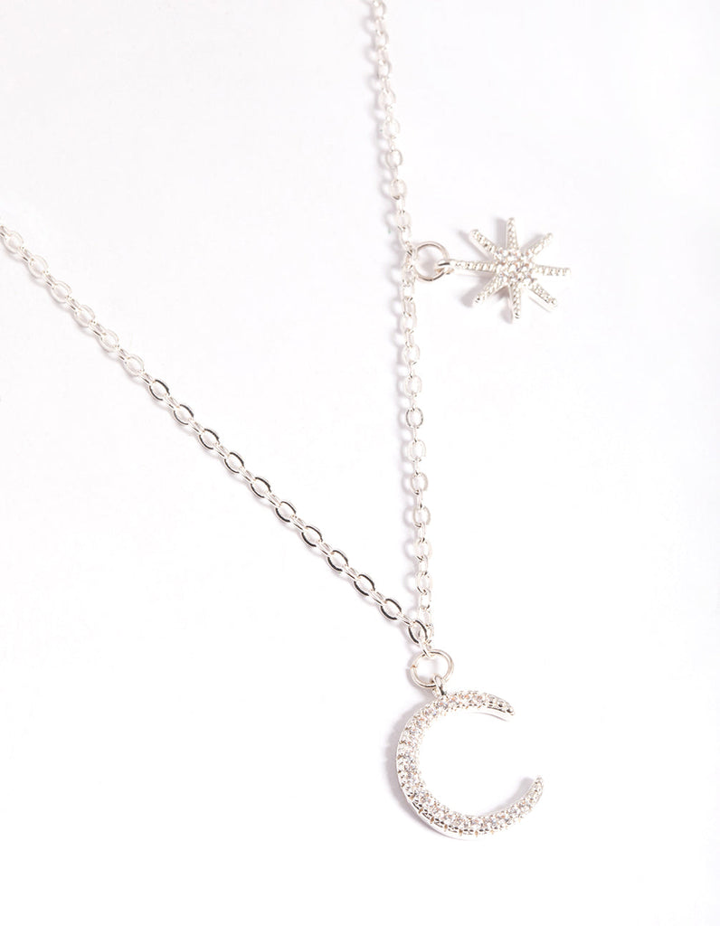 Silver Asymmetrical Celestial Necklace