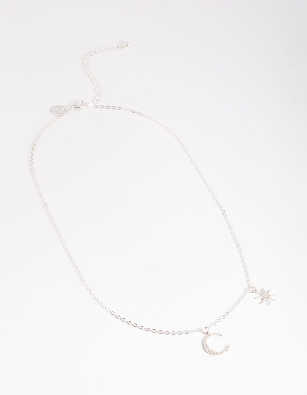 Silver Asymmetrical Celestial Necklace