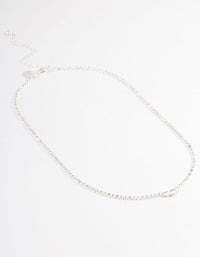 Silver Cupchain Diamante Necklace - link has visual effect only