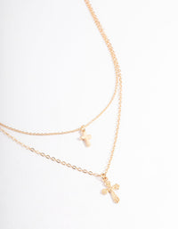 Gold Mixed Textured Cross Necklace - link has visual effect only