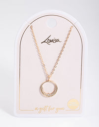 Gold Open Semi Diamante Circle Necklace - link has visual effect only