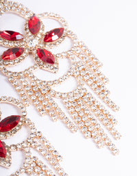 Red Statement Glam Drop Earrings - link has visual effect only
