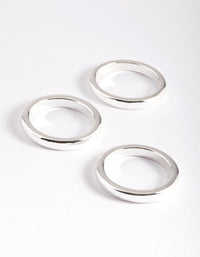 Silver Plated Triple 3mm Band Ring - link has visual effect only