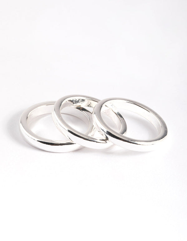 Silver Plated Triple 3mm Band Ring