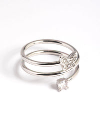 Rhodium Mini Butterfly Wrap Ring - link has visual effect only